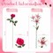 20PCS Artificial Lily and Rose Bouquet – Realistic Silk Pink Roses & Champagne Lilies Long Stem Fake Flowers for Wedding, Mother’s Day, Bridal, Party & Table Centerpiece Decoration